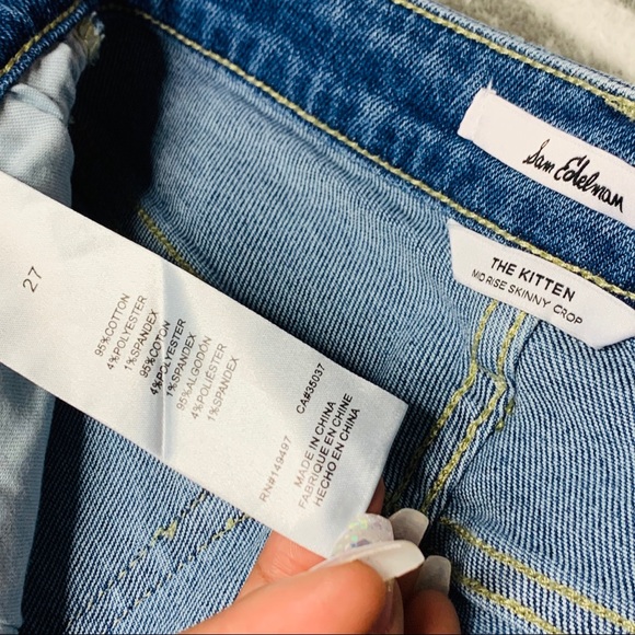 Sam Edelman Kitten Mid Rise Skinny Crop Jeans 4/27 - Picture 4 of 7